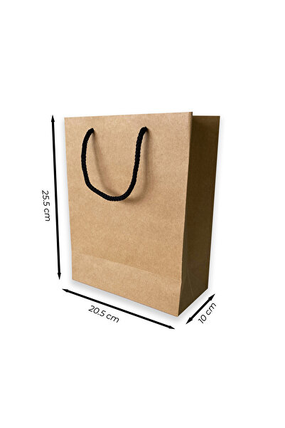 ABB Matbaa 10 Adet Kraft Karton İpli Çanta (20.5x25.5x10)