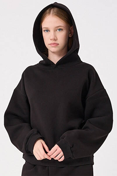 FLAMOVA سترة نسائية فضفاضة بقلنسوة مصنوعة من ثلاث خيوط قطنية ناعمة أساسية