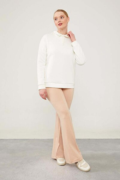 Levidor Beige Elastic Waist Striped Sports Pants