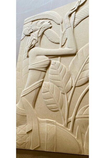 Store Tropik Kadın Figürlü Ahşap Oyma Tablo – Zarafet ve Doğanın Buluşması | Miss Wood Türkiye