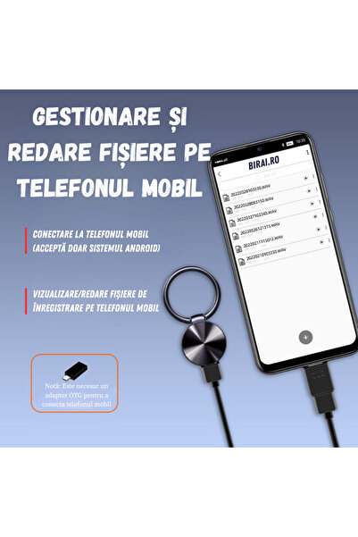 BIRAI BR30 Spy Voice Recorder Keychain 4GB, HD Recording, Auto Voice Activation