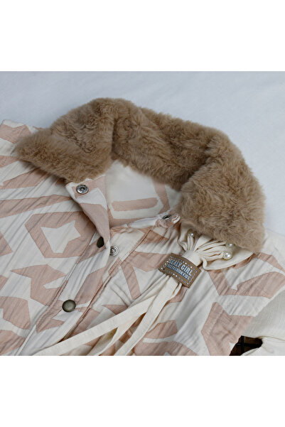 bebegci 3-Piece Girls' Set with Fur Detail Shirt, Jacket, and Jeans