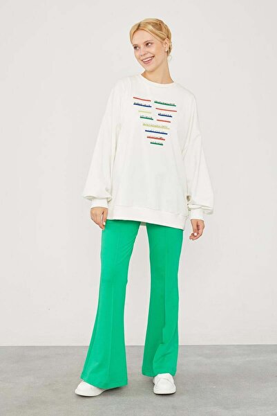 Levidor Benetton Beli Lastikli Kuşgözü Detaylı Pantolon