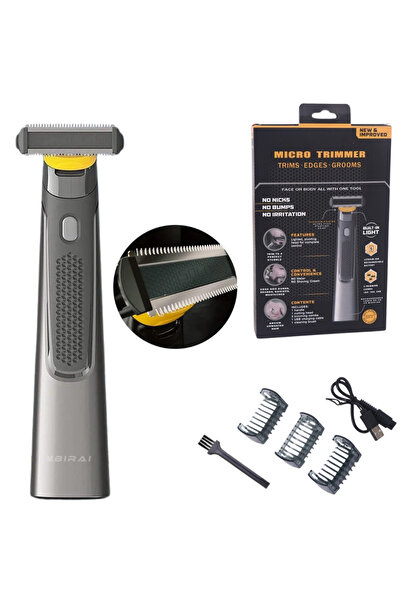 BIRAI Micro V2 Pro Electric Trimmer - Beard & Body, USB Rechargeable, 3 Combs, Waterproof, LED, Blac