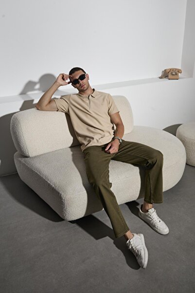 DAMGA JEANS Pantaloni de blugi kaki largi, elastici, pentru bărbați