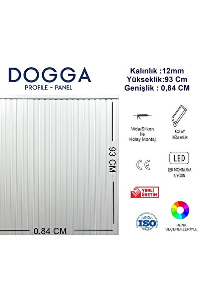DOGGA PROFILE-PANEL İskandinav Duvar Çıtası , Mdf Duvar Paneli Vestiyer Lambrisi 15x93 (0,84 CM ALAN KAPLAR 6'LIPAKET)