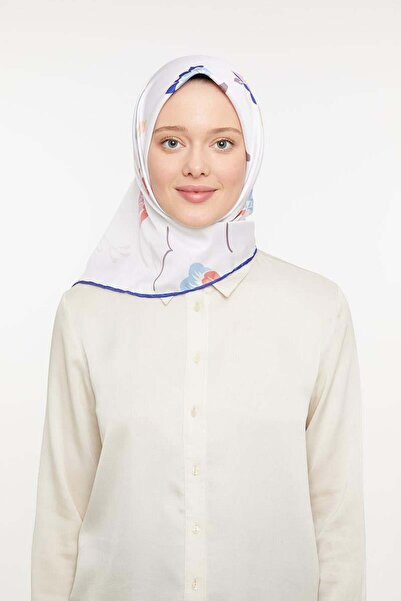 Levidor Mor Çiçekli Trend Twill Eşarp