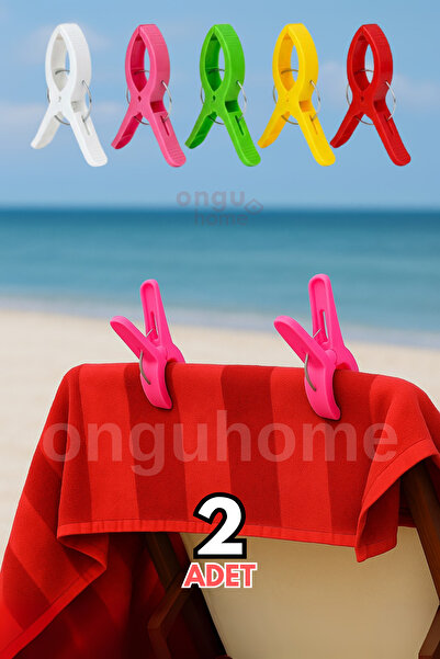 ongu home 2'li Büyük Boy Havlu Mandalı Şezlong Mandalı Halı Asma Mandalı Batt...