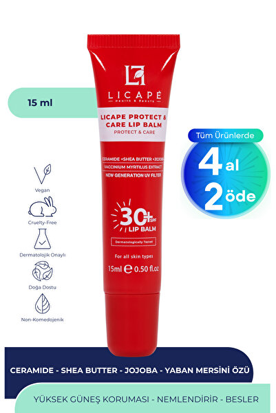 Licape SPF 30 Koruyucu ve Nemlendirici Dudak Balmı | Renksiz