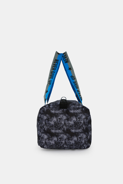 ICONE BAG Boy's Printed Sports Bag, Children's Sports Bag with Side Pockets and Zipper Details, Black