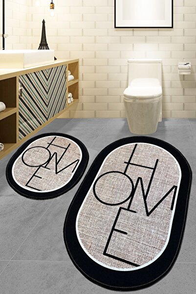 Chilai Home Mohe 2-Piece Bath Mat Set, Non-Slip Base Bathroom Rug 60X100 50X60Cm Djtbanyo