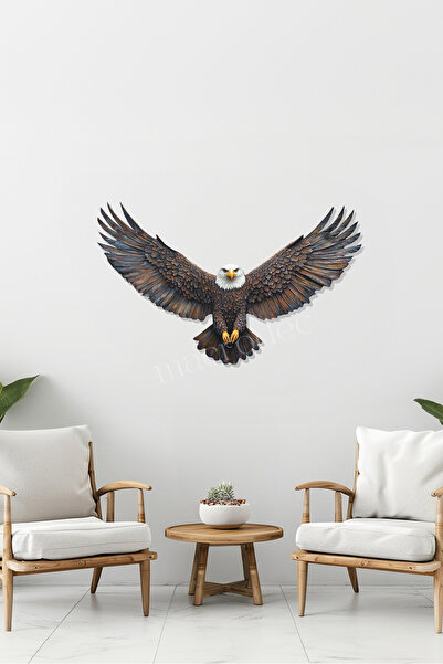 macrodec Kartal Figürlü Modern Dekor-Bold Eagle Metal Duvar Tablosu