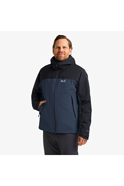 Jack Wolfskin Ανδρικό μπουφάν εξωτερικού χώρου 3 σε 1 σε μπλε ναυτικό χρώμα Wild Places