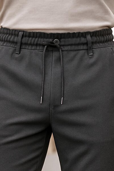 DAMGA JEANS Erkek Beli Lastikli Bol Paça Esnek Füme Pantolon