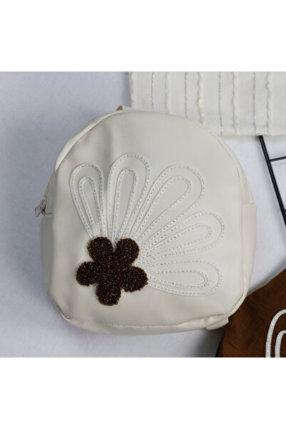 bebegci 3-Piece Girl's Set with Fisto Collar Sweater Dress and Bag