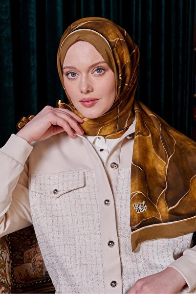 Levidor Khaki Leaf Pattern Royal Shawl