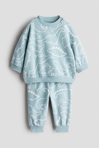 H&M 2-piece printed brushed-inside sweatshirt set