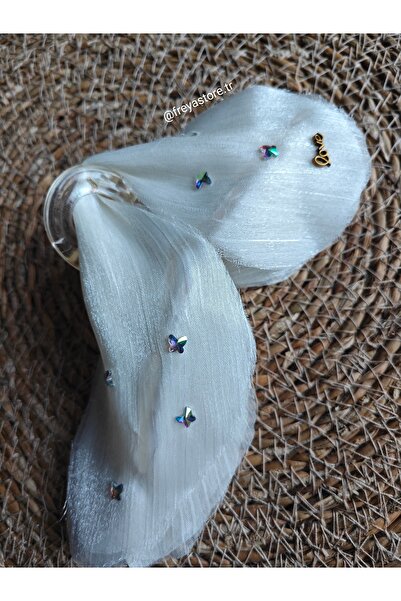 Freya Büyük Tül Kelebek Taşlı Mandal Toka