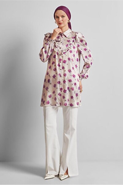 Alvina Patterned Satin Tunic 45410