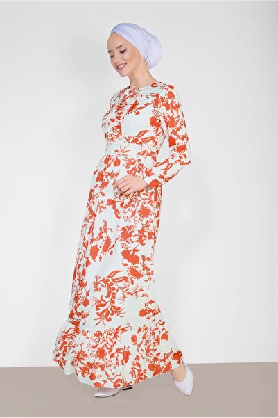 Alvina Round Neck Patterned Dress 4931