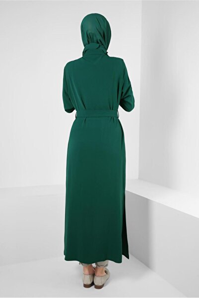 Alvina FLOWER EMBROIDERED BUTTONED BELTED LONG TUNIC 43732