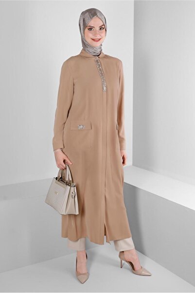 Alvina STONE PRINTED HIDDEN BUTTON TUNIC 43533