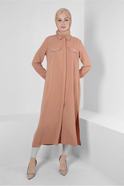 Alvina SHIRT COLLAR STONE DETAIL TUNIC 43815