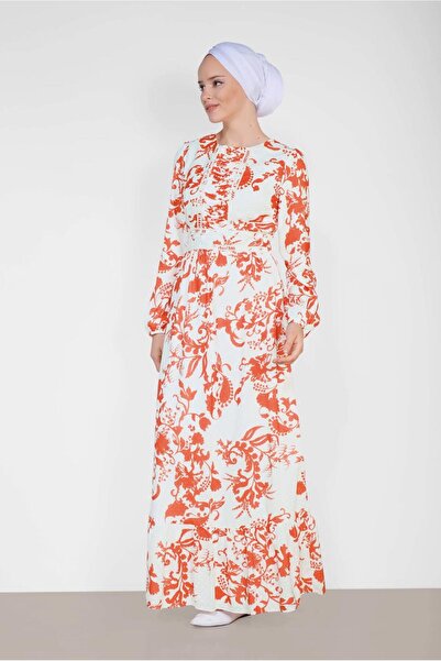 Alvina Round Neck Patterned Dress 4931