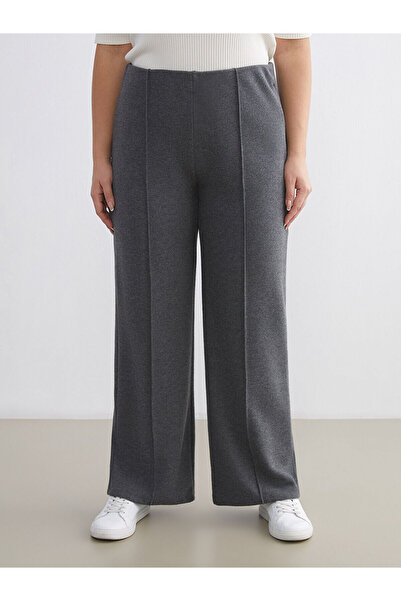 LC Waikiki Antrasit Büyük Beden Beli Lastikli Kadın Eşofman Altı