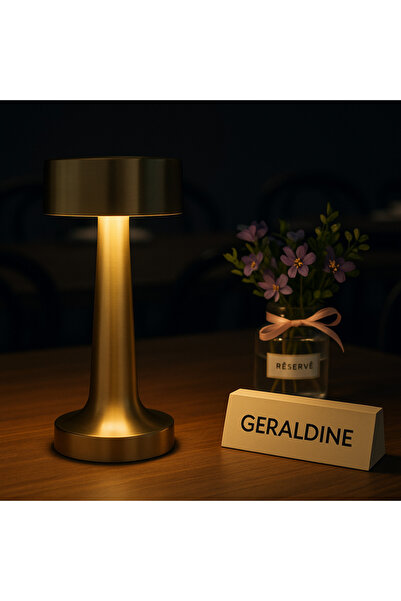 BLUE SİDE Pinterest Stil Bakır Renk Dokunmatik Şarjlı Masa Lambası