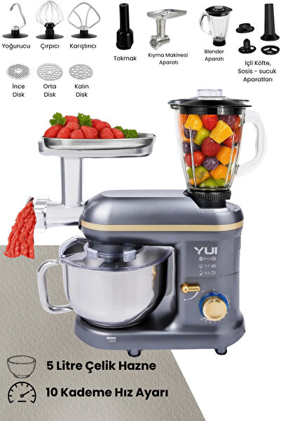 Yui M120 Multi-fonksiyonel 3'ü Bir Arada Stand Mikser Kıyma Setli Ve Blender ...