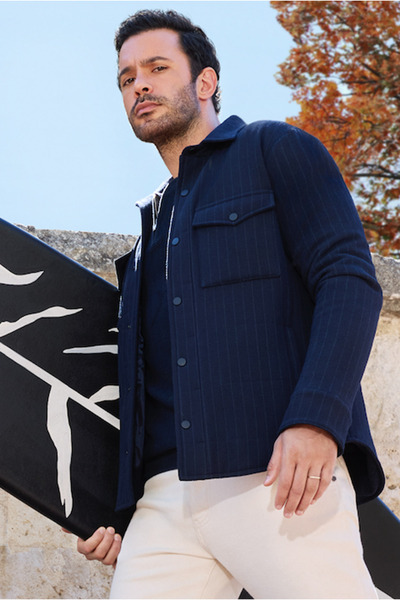 Kiğılı Regular Fit Striped Polvis Coat