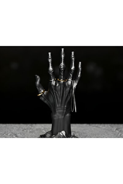 Pixelart3D Korku Temalı İskeletimsi El Yüzük Standı Heykel Biblo Dekor Dekora...