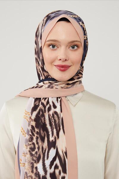 Levidor Şal din mătase violet cu model de leopard K.Somon