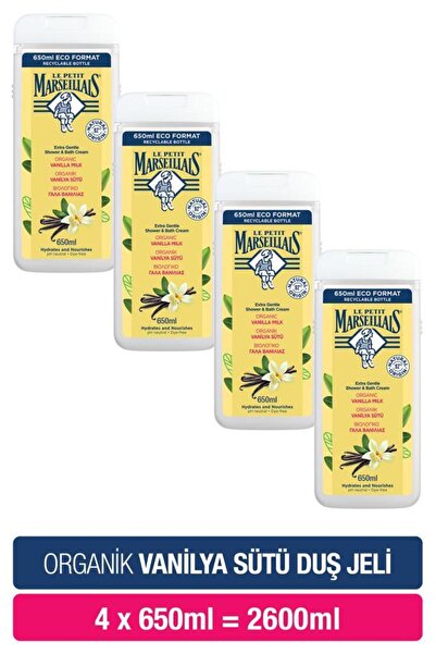 Le Petit Marseillais Vanilya Sütü Banyo ve Duş Jeli Avantajlı Paket 650 ml x4
