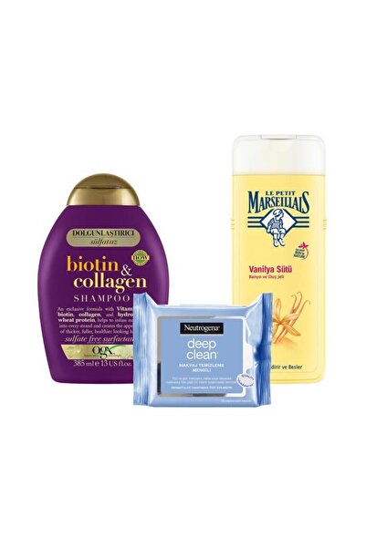 OGX Dolgunlaştırıcı Biotin Sülfatsız Şampuan 385ml+Neutrogena DC Mendil+LPM 400ml