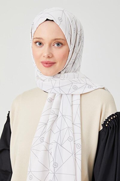 Levidor Melange gray geometric pattern violet medina silk shawl