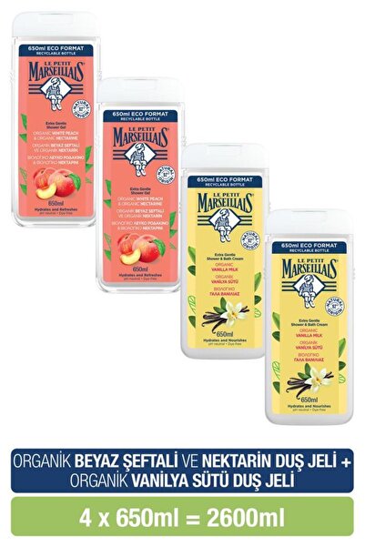 Le Petit Marseillais Beyaz Şeftali ve Nektari +Vanilya Sütü Duş Jeli Avantajl...