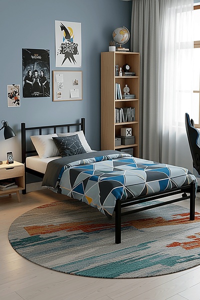 Unimet Titan Tek Kişilik Metal Karyola - Siyah (90X190 - 90X200)