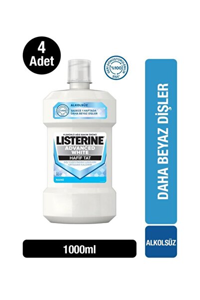 Listerine Advanced White Hafif Tat 1000 ml x 4