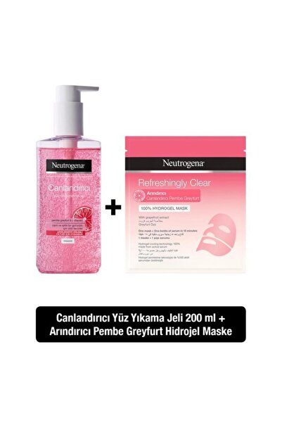 Neutrogena Canlandırıcı Yüz Yıkama Jeli Pembe Greyfurt 200 ml +Arındırıcı Hid...