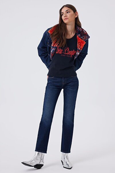 Lee Cooper London 1 Women's 100% Cotton O-Neck T-Shirt Dark Navy Blue