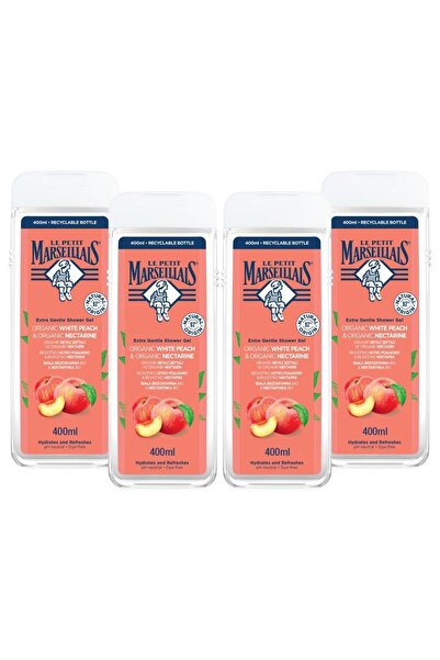 Le Petit Marseillais Organik Beyaz Şeftali & Nektarin Duş Jeli 400 ml x4
