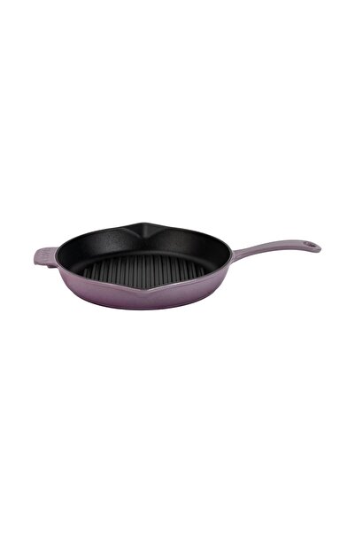 Lava Yuvarlak Saplı Izgara Tava Çap 28 Cm Mor