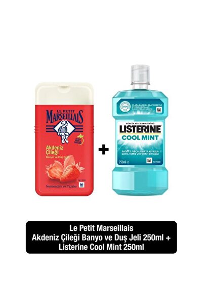 Le Petit Marseillais Duş Jeli Akdeniz Çileği 250 ml + Listerine Cool Mint 250 ml