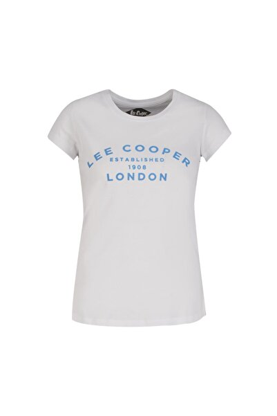 Lee Cooper London Women's 100% Cotton Crew Neck T-Shirt White