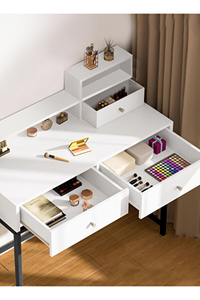 Ammar Space Makeup Vanity Desk with Drawers Small Dressing Table for Girls Bedroom Bedside table