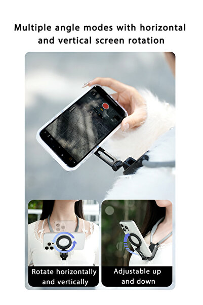 Soyo Global Magnetic Neck Phone Mount – 16 Strong Magnets, Adjustable Angle, Hands-Free for iPhone & Android
