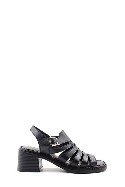 FAST STEP Hakiki Deri Kadın Dolgu Topuk Sandalet 621ZA937L