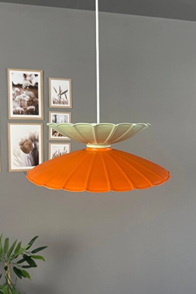Bamyum Rubby Turuncu-Mint Metal Tekli Avize Mutfak Modern Dekoratif Sarkıt Aydınlatma